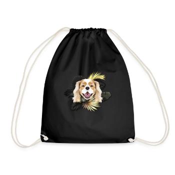 Golden Dog Cavalier King Charles Spaniel - Drawstring Bag - black - Front