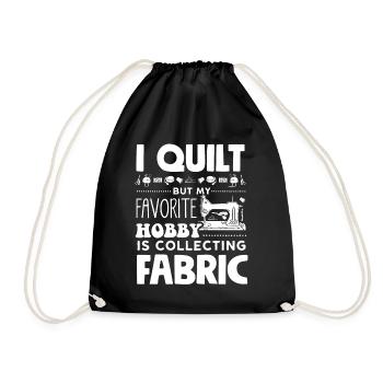 Quilting, knitting, sewing, quilting - Drawstring Bag - black - Front