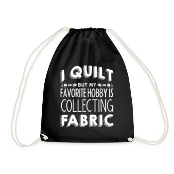 Quilting, knitting, sewing, quilting - Drawstring Bag - black - Front