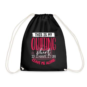 Quilting, knitting, sewing, quilting - Drawstring Bag - black - Front