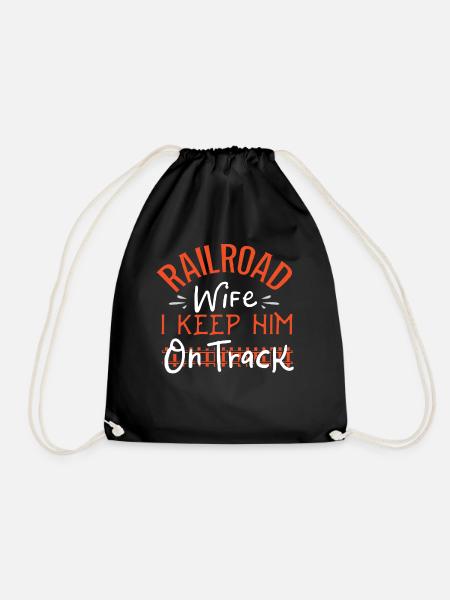 Railway, locomotive - Drawstring Bag - black