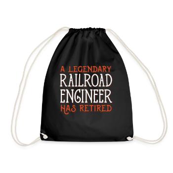 Railway, locomotive - Drawstring Bag - black - Front