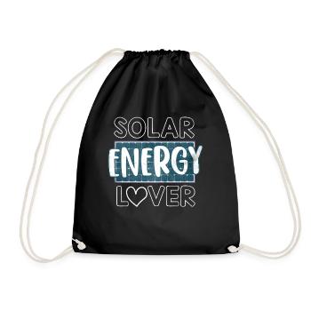 Solar Energy, Renewable Energy - Drawstring Bag - black - Front
