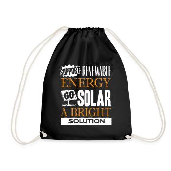 Solar Energy, Renewable Energy - Drawstring Bag - black - Front