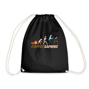 Coffee Coffee Sapiens Coffee Drinker - Drawstring Bag - black - Front