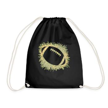 Rugby ball Football Rugby players - Drawstring Bag - black - Front