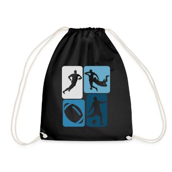 Rugby retro rugby ballon - Sac de sport léger - noir - Devant