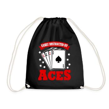 Poker Poker Cartes Joueurs de poker - Sac de sport léger - noir - Devant