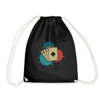 Poker Poker Cards Retro Poker Player - Sac de sport léger - noir - Devant