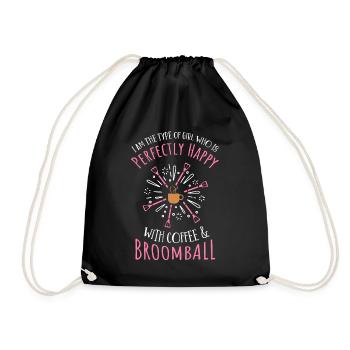 Broom ball - Drawstring Bag - black - Front