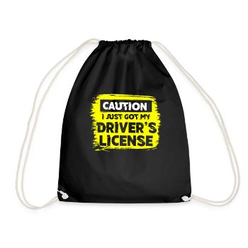 New driving licence - Drawstring Bag - black - Front