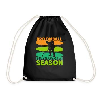 Broom ball - Drawstring Bag - black - Front