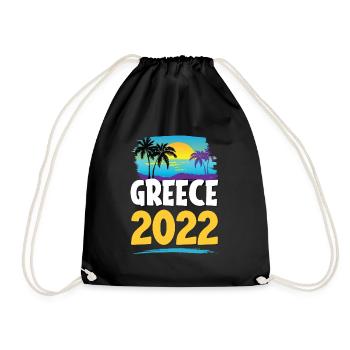 Greece 2023 - Drawstring Bag - black - Front