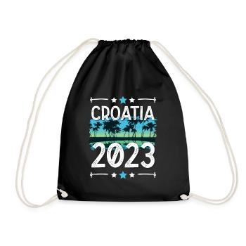 Croatia 2023 - Drawstring Bag - black - Front