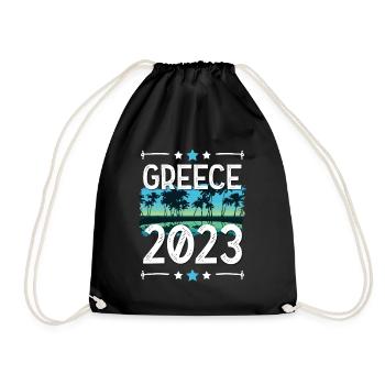 Greece 2023 - Drawstring Bag - black - Front