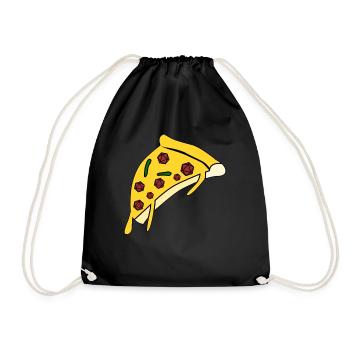 RPG D20 Würfel Pizza Tabletop - Turnbeutel - Schwarz - Vorne