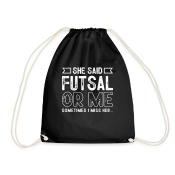 Futsal, Football, - Drawstring Bag - black - Front