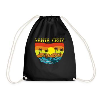 Santa Cruz Holiday Surfer Surfing - Drawstring Bag - black - Front