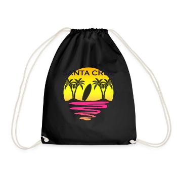 Top Santa Cruz Surfboard Surfing - Drawstring Bag - black - Front