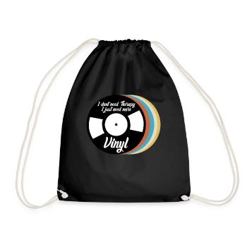 Record Records - Drawstring Bag - black - Front