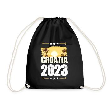 Croatia 2023 - Drawstring Bag - black - Front