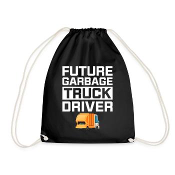 Garbage truck driver - Drawstring Bag - black - Front