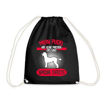 Pudel Hund - Turnbeutel - Schwarz - Vorne
