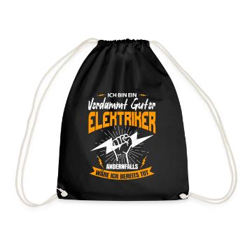 Elektriker Elektroniker elektroinstallation - Turnbeutel - Schwarz - Vorne