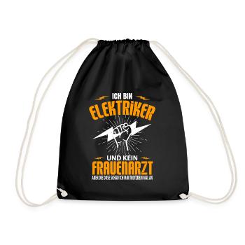 Elektriker elektroinstallateur elektrizität - Turnbeutel - Schwarz - Vorne