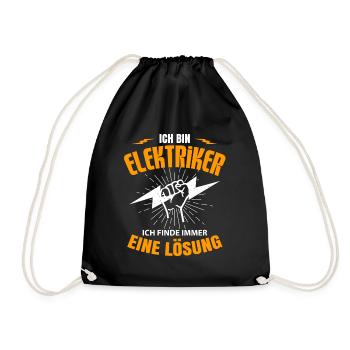 elektroinstallateur elektromeister elektriker - Turnbeutel - Schwarz - Vorne