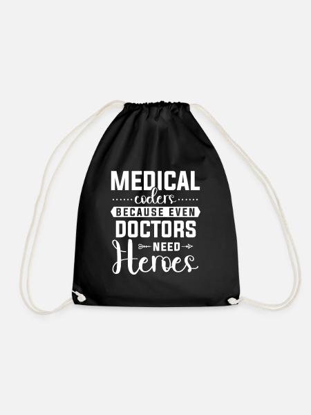 Medical Encoder Medical Programmer - Drawstring Bag - black