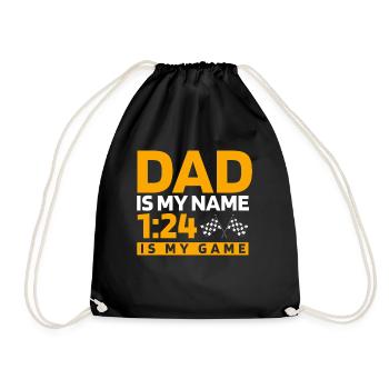 Slot Car Racing, Miniature Cars - Drawstring Bag - black - Front