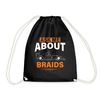Slot Car Racing, Miniature Cars - Drawstring Bag - black - Front