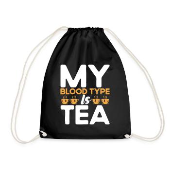Teetrinker Geschenk Tasse Tee Liebhaber - Turnbeutel - Schwarz - Vorne