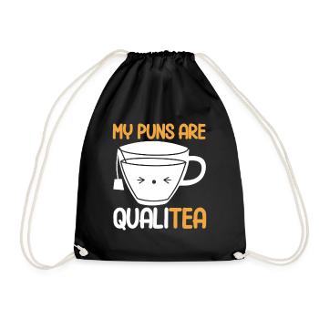 Tea Drinker Gift Cup Tea Lover - Drawstring Bag - black - Front