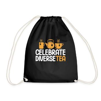 Teetrinker Geschenk Tasse Tee Liebhaber - Turnbeutel - Schwarz - Vorne