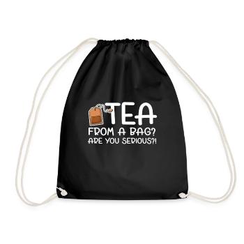 Teetrinker Geschenk Tasse Tee Liebhaber - Turnbeutel - Schwarz - Vorne