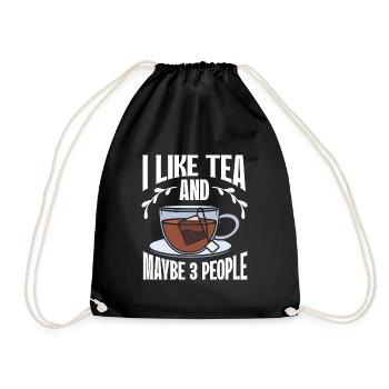 Teetrinker Geschenk Tasse Tee Liebhaber - Turnbeutel - Schwarz - Vorne