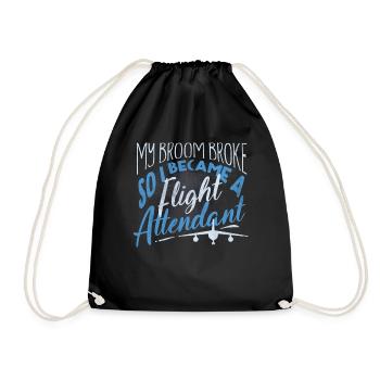 Flight attendants, for flight attendants, flight attendants - Drawstring Bag - black - Front