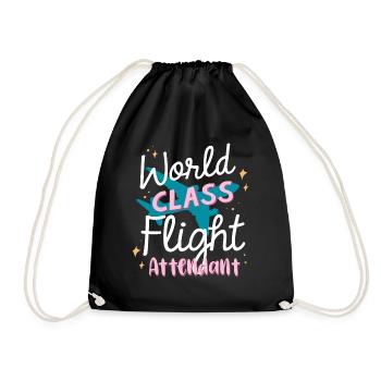 Flight attendants, for flight attendants, flight attendants - Drawstring Bag - black - Front