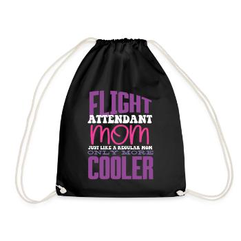 Flight attendants, for flight attendants, flight attendants - Drawstring Bag - black - Front