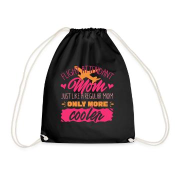 Flight attendants, for flight attendants, flight attendants - Drawstring Bag - black - Front