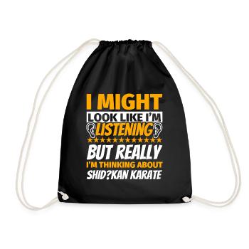 Shid-kan Karate lustiges Geschenk - Turnbeutel - Schwarz - Vorne