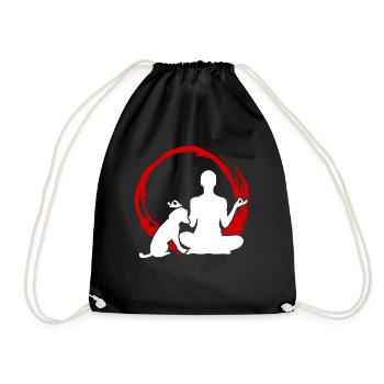Chiens de méditation de chien de yoga - Sac de sport léger - noir - Devant