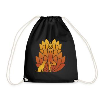 Chien de Yoga Fleur de Lotus - Sac de sport léger - noir - Devant
