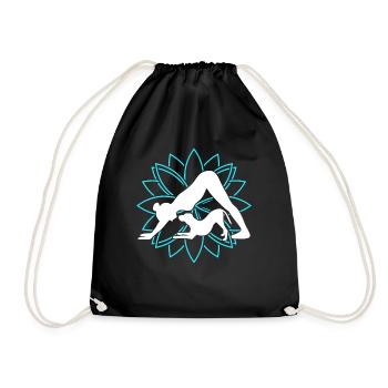 Yoga Chien Méditation Chien Fleur de Lotus - Sac de sport léger - noir - Devant