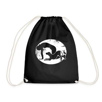Yoga avec chiens de méditation - Sac de sport léger - noir - Devant