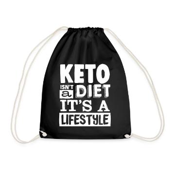 Keto diet, carbohydrate-free diet, keto - Drawstring Bag - black - Front