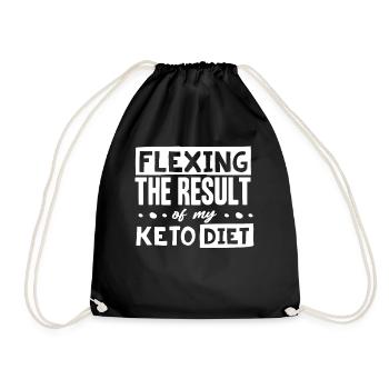 Keto diet, carbohydrate-free diet, keto - Drawstring Bag - black - Front