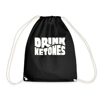 Keto diet, carbohydrate-free diet, keto - Drawstring Bag - black - Front